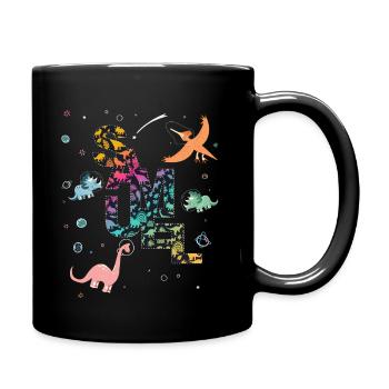 Samuel - Beautiful boy name with cute dinosaurs - Full Colour Mug - black - Right