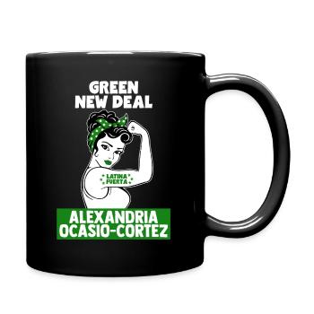 Ocasio-Cortez Latina Fuerta AOC Feminist - Full Colour Mug - black - Right