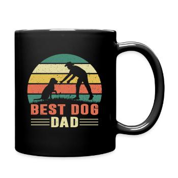 Vintage Best Dog Dad - Tasse einfarbig - Schwarz - Rechts