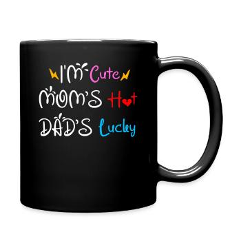 Je suis mignon Maman Hot Dad’s Lucky Baby Onesie - Mug uni - noir - Droite