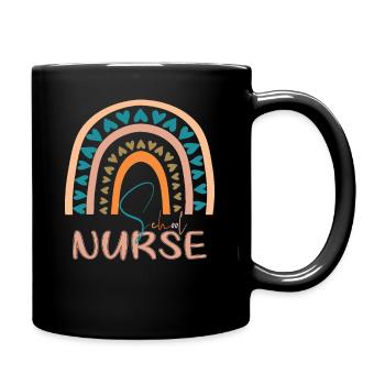 Cute Rainbow Leopard Print School Nurse - Tasse einfarbig - Schwarz - Rechts
