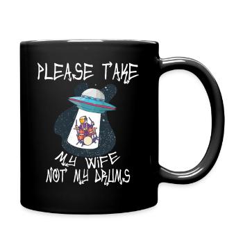 Funny Drummer Drumming Drum Kit Percussion I Wife - Tasse einfarbig - Schwarz - Rechts