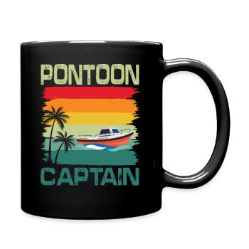 Funny Pontoon Captain Retro Vintage Style Pontoon - Tasse einfarbig - Schwarz - Rechts
