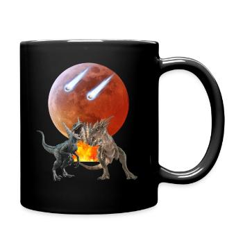 Dinosaurier World End - Tasse einfarbig - Schwarz - Rechts