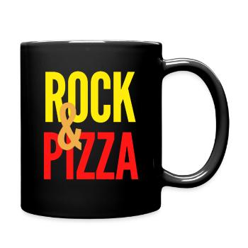 Rock et Pizza - Mug uni - noir - Droite