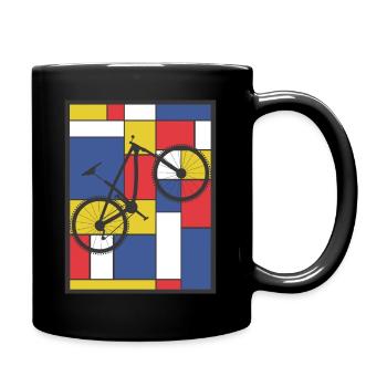 Vélo de montagne sur fond coloré - Mug uni - noir - Droite