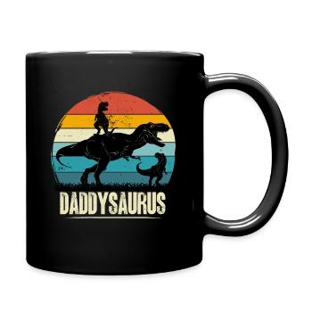 daddysaurus dinosaure t-rex cadeau papa père - Mug uni - noir - Droite