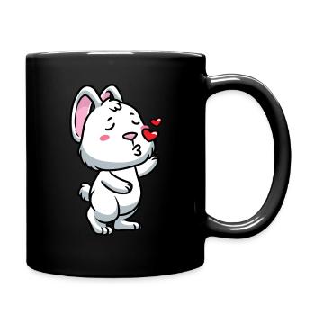 White Rabbit Emoticons Rabbit - Full Colour Mug - black - Right