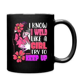 Je soude comme une fille soude - Mug uni - noir - Droite