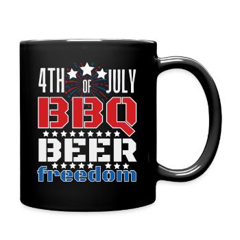 Barbecue Bier Freiheit 4 Juli Fest - Tasse einfarbig - Schwarz - Rechts