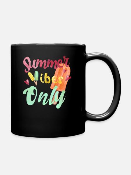 Summer Vibes Only Sommer Fruchteis Melone Zitrone - Tasse einfarbig - Schwarz
