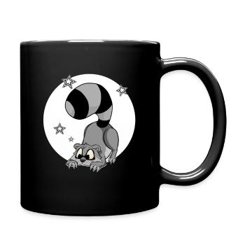 mignon raton laveur, chemise, chemise de couchage, sweat à capuche, bande dessinée - Mug uni - noir - Droite