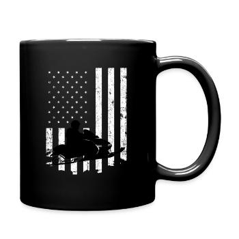 Snowmobile Patriotic July 4th - Full Colour Mug - black - Right