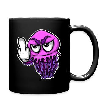 Jelly Fish Middle Finger Jellyfish - Full Colour Mug - black - Right