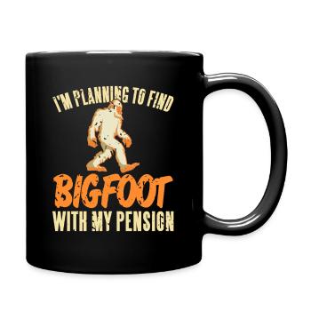 J’ai l’intention de trouver Bigfoot avec ma pension - Mug uni - noir - Droite