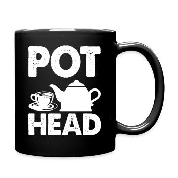 Pot Head Coffee Tea Lover Caffeine Addict Funny - Full Colour Mug - black - Right