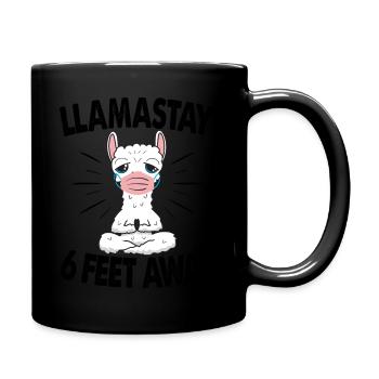 Llama Stay 6 Feet Away Cute Social Distance Women - Full Colour Mug - black - Right