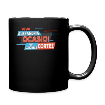 AOC Viva Ocasio Cortez Latina - Full Colour Mug - black - Right