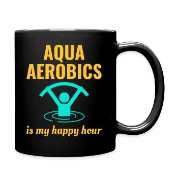 Wassergymnastik Aquatische Fitness Aqua Exercise - Tasse einfarbig - Schwarz - Rechts