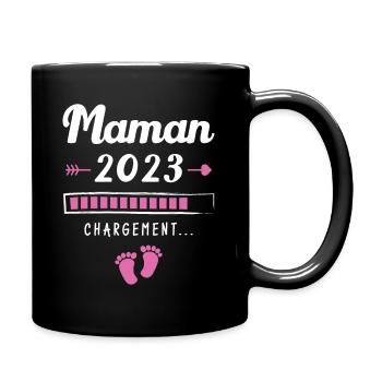 Maman 2023 Chargement, Cadeau future maman - Mug uni - noir - Droite