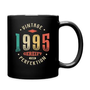 27. Geburtstag Perfektion 27 Jahre 1995 - Tasse einfarbig - Schwarz - Rechts