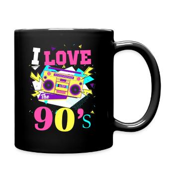 1990's 90s I Heart Nineties I Love the 90's Old - Tasse einfarbig - Schwarz - Rechts