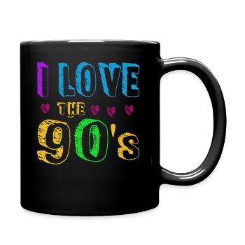 1990's 90s I Heart Nineties I Love the 90's Old - Tasse einfarbig - Schwarz - Rechts