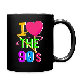 1990's 90s I Heart Nineties I Love the 90's Old - Tasse einfarbig - Schwarz - Rechts