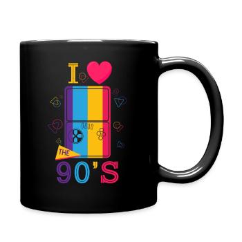 1990's 90s I Heart Nineties I Love the 90's Old - Tasse einfarbig - Schwarz - Rechts