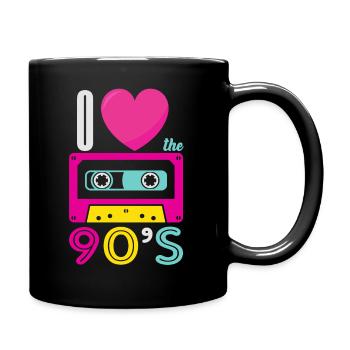 1990's 90s I Heart Nineties I Love the 90's Old - Tasse einfarbig - Schwarz - Rechts