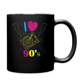 1990's 90s I Heart Nineties I Love the 90's Old - Tasse einfarbig - Schwarz - Rechts