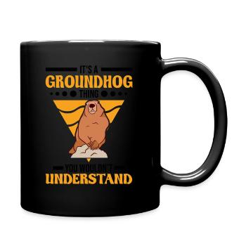 Murmeltier Ding Groundhog Day Marmot - Full Colour Mug - black - Right