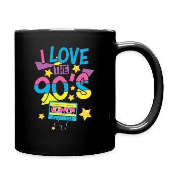 1990's 90s I Heart Nineties I Love the 90's Old - Tasse einfarbig - Schwarz - Rechts