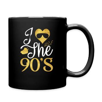 1990's 90s I Heart Nineties I Love the 90's Old - Tasse einfarbig - Schwarz - Rechts
