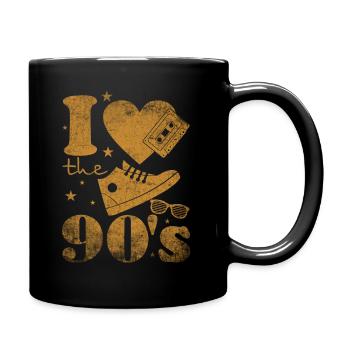 1990's 90s I Heart Nineties I Love the 90's Old - Tasse einfarbig - Schwarz - Rechts