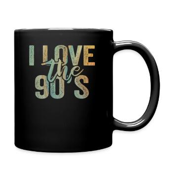 1990's 90s I Heart Nineties I Love the 90's Old - Tasse einfarbig - Schwarz - Rechts