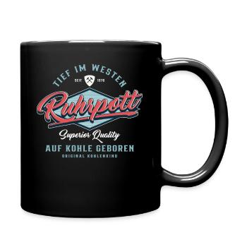 Ruhrpott Ruhrgebiet Original Kohlenkind - Tasse einfarbig - Schwarz - Rechts