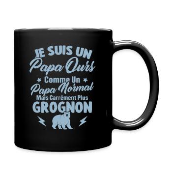 Je Suis Un Papa Ours Comme Un Papa Normal - Mug uni - noir - Droite