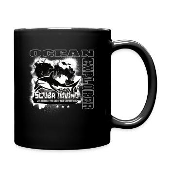 Ocean Explorer Scuba Diving Shark Reef - Full Colour Mug - black - Right