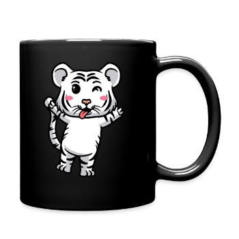 Tigre blanc Emoticon Tigre du Bengale - Mug uni - noir - Droite