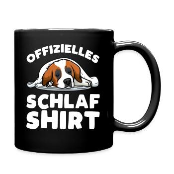 Offizielles Schlafshirt Bernhardiner - Tasse einfarbig - Schwarz - Rechts