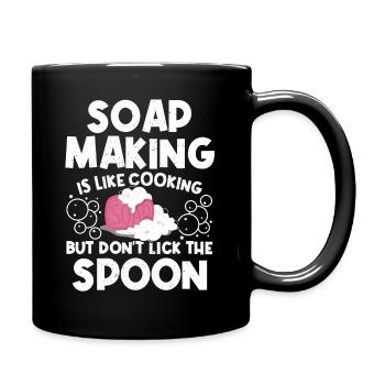 Funny Soap Making - Tasse einfarbig - Schwarz - Rechts