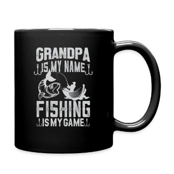 Grandpa Fishing is my Name - Tasse einfarbig - Schwarz - Rechts