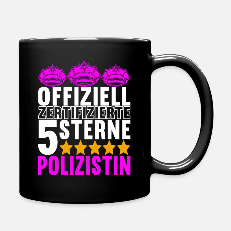 Polizei Polizist - Tasse einfarbig - Schwarz