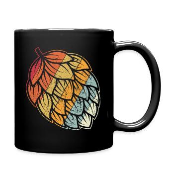 Hopfen Vintage Retro Craft Bier Liebhaber Brauen G - Tasse einfarbig - Schwarz - Rechts