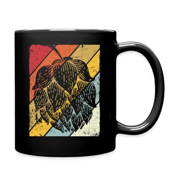 Hopfen Vintage Retro Craft Bier Liebhaber Brauen G - Tasse einfarbig - Schwarz - Rechts