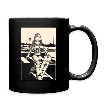 Filles avec des | de skateboard Papillon sur chemise - Mug uni - noir - Droite