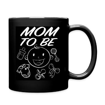 Schwangerschafts-T-Shirt Mom to be Geschenkidee - Tasse einfarbig - Schwarz - Rechts