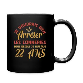 Je N'ai Que 22 Ans Anniversaire Cadeau Vintage Âge - Mug uni - noir - Droite