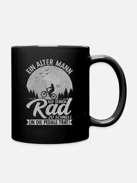 Fahrrad Opa Radfahrer Fahrradfahren Rentner E-Bike - Tasse einfarbig - Schwarz